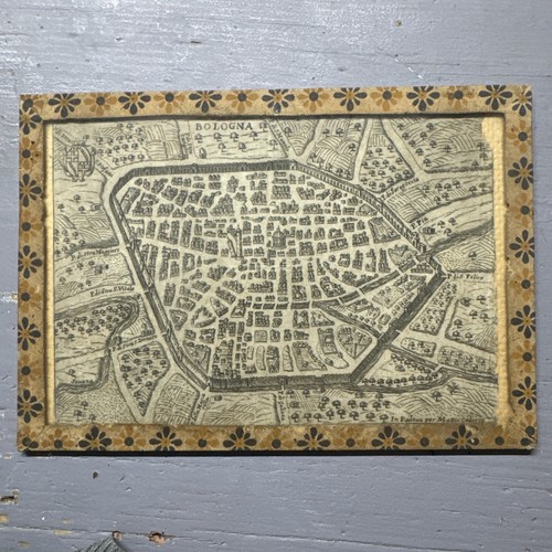 Map bologna antique engraving - bologna,